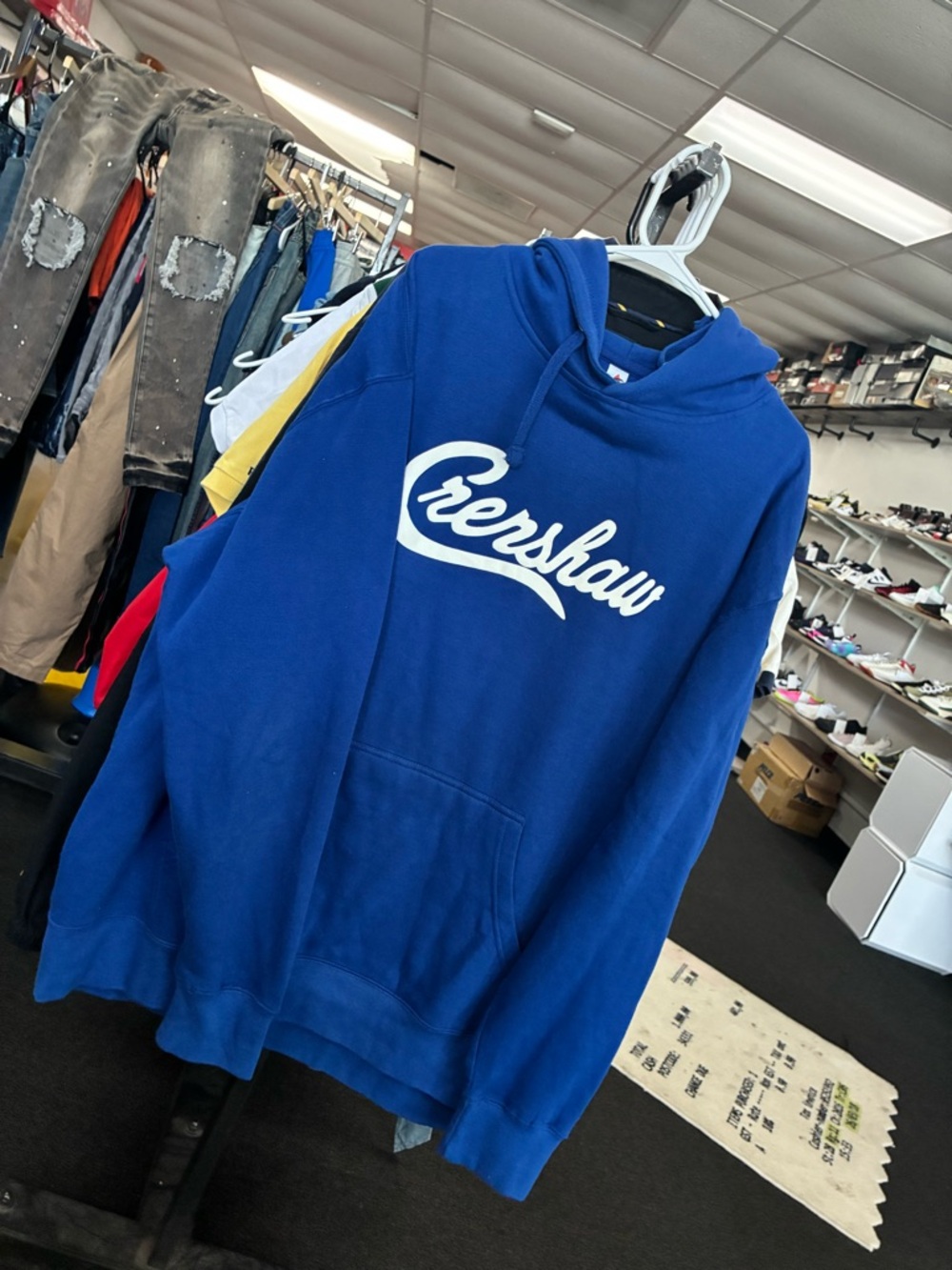Men's Rare Crenshaw Blue Pullover Hoodie SZ XXL Pre Owned Used